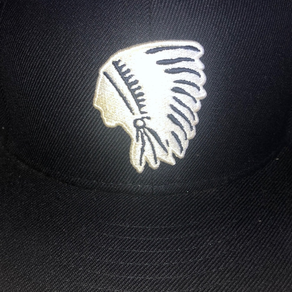 10 Deep Natives Fitted Cap in Navy White 7 1/4